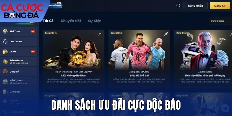 Danh sách ưu đãi cực độc đáo