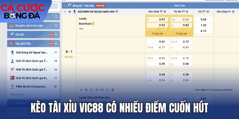 Kèo tài xỉu Vic88 có nhiều điểm cuốn hút